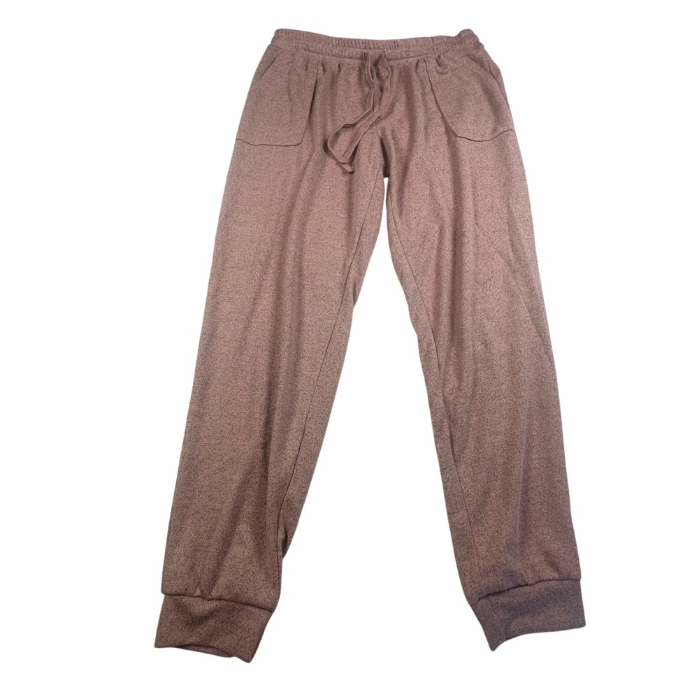 LAmade Mauve Pink Knit Joggers Lounge Pants Drawstring Waist Pockets Cozycore